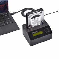 StarTech.com Effaceur de Disque Dur à Baie Unique, Nettoyeur de HDD/SSD Autonome, USB 3.0 à SATA II (3 Gbps), 9 Modes d'Effacement, Écran LCD, Dock de nettoyage de Disque Dur Secure Erase, Conforme TAA