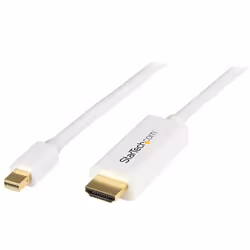 StarTech.com Câble adaptateur Mini DisplayPort vers HDMI de 2 m - M/M - 4K - Blanc, 2 m, Mini DisplayPort, HDMI Type A (Stand ...