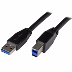 StarTech.com Câble USB 3.0 actif USB-A vers USB-B de 5 m - M/M, 5 m, USB A, USB B, USB 3.2 Gen 1 (3.1 Gen 1), Mâle/Mâle, Noir