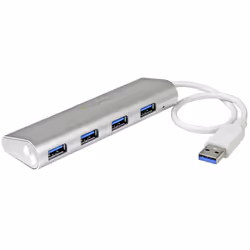 StarTech.com Hub USB 3.0 compact à 4 ports avec câble intégré - 5Gbps - Argent, USB 3.2 Gen 1 (3.1 Gen 1) Type-A, USB 3.2 Gen ...