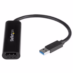 StarTech.com Adaptateur vidéo slim USB 3.0 vers DisplayPort - M/F - 2048x1152 / 1080p, 3.2 Gen 1 (3.1 Gen 1), USB Type-A, Sor ...