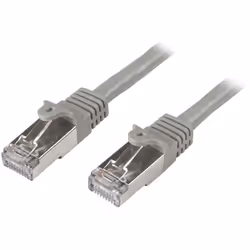 StarTech.com Câble réseau Cat6 blindé SFTP sans crochet de 50 cm - Cordon Ethernet RJ45 anti-accroc - M/M - Gris, 0,5 m, Cat6 ...