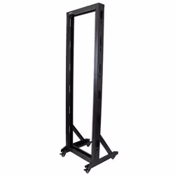 StarTech.com Rack Serveur Mobile 42U à 2 Mâts, Rack Réseau 19" à 2 Mâts avec Roulettes, Rack Ouvert Roulant pour Équipement A ...