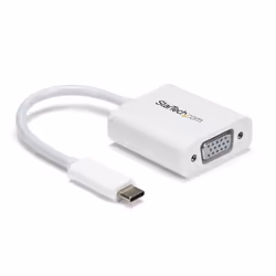 StarTech.com Adaptateur vidéo USB-C vers VGA - M/F - 1920x1200 / 1080p - Blanc, 3.2 Gen 1 (3.1 Gen 1), USB Type-C, Sortie VGA ...