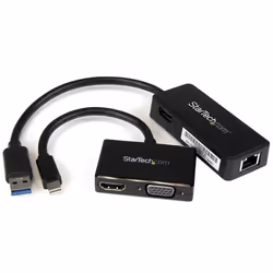 StarTech.com Kit d'adaptateurs 2-en-1 pour Microsoft Surface Pro, Noir, CE, FCC, RoHS, 76 g, 141 mm, 166 mm, 28 mm