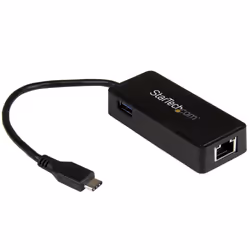 StarTech.com Adaptateur réseau USB-C vers RJ45 Gigabit Ethernet avec port USB supplémentaire - M/F - USB 3.1 Gen 1 (5 Gb/s),  ...