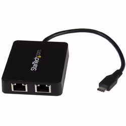 StarTech.com Adaptateur réseau USB-C vers 2 ports Gigabit Ethernet avec port USB 3.0 (Type-A), Avec fil, RJ-45, USB, 5000 Mbi ...