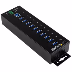 StarTech.com Concentrateur USB 3.0 10 ports - 5Gbps - Concentrateur USB-A industriel en métal avec protection contre les déch ...