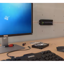 StarTech.com Concentrateur USB 3.0 10 ports - 5Gbps - Concentrateur USB-A industriel en métal avec protection contre les décharges électrostatiques et les surtensions - Montage sur rail DIN, mur ou bureau - Concentrateur d'extension USB conforme à la norme TAA - Vue supplémentaire 4