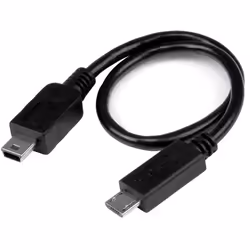 StarTech.com Câble USB OTG Micro USB vers Mini USB de 20 cm - M/M, 0,2 m, Mini-USB B, Micro-USB B, Mâle/Mâle, Noir