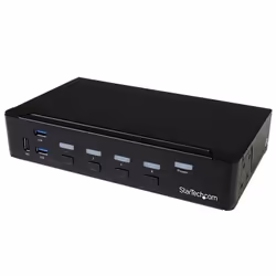 StarTech.com Switch KVM USB DisplayPort à 4 ports avec hub USB 3.0 intégré - 4K 30 Hz, 3840 x 2160 pixels, 4K Ultra HD, Grill ...