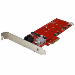 StarTech.com Carte contrôleur PCI Express RAID pour 2 SSD M.2 NGFF plus 2 ports SATA III 6 Gb/s, PCIe, M.2, Hauteur totale / ...
