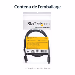 StarTech.com Câble Thunderbolt 3 (20 Gb/s) USB-C de 1 m - Compatible Thunderbolt, USB et DisplayPort - M/M - Vue supplémentaire 11