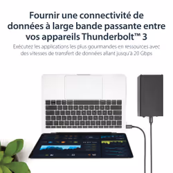 StarTech.com Câble Thunderbolt 3 (20 Gb/s) USB-C de 1 m - Compatible Thunderbolt, USB et DisplayPort - M/M - Vue supplémentaire 7