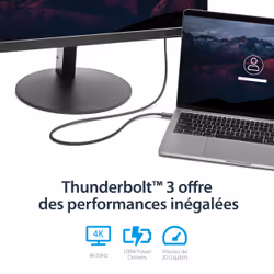 StarTech.com Câble Thunderbolt 3 (20 Gb/s) USB-C de 1 m - Compatible Thunderbolt, USB et DisplayPort - M/M - Vue supplémentaire 8
