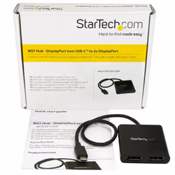 StarTech.com Adaptateur USB-C vers Double DisplayPort 1.2, Hub USB-C Multi-Moniteur MST, Double écran 4K 30Hz/1080p 60Hz DP Extender/Splitter pour Ordinateur Portable, Câble Intégré Extra-Long - Windows Uniquement - Vue supplémentaire 7