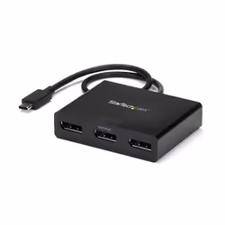 StarTech.com Adaptateur Multi-Moniteur USB-C 3 ports, Hub USB Type-C vers 3x DisplayPort 1.2 MST, Triple 1080p 30Hz DP Laptop ...
