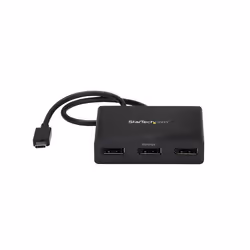 StarTech.com Adaptateur Multi-Moniteur USB-C 3 ports, Hub USB Type-C vers 3x DisplayPort 1.2 MST, Triple 1080p 30Hz DP Laptop Display Extender / Splitter, Câble Intégré Extra-Long - Windows Uniquement