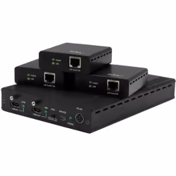 StarTech.com Kit extendeur HDBaseT à 3 ports avec 3 récepteurs - Splitter HDMI 1x3 via Cat5 - Jusqu'à 4K, 4096 x 2160 pixels, ...