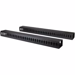 StarTech.com CMVER40UF, Panneau de gestion de câbles, Noir, Plastique, Acier, 40U, REACH, 100 mm
