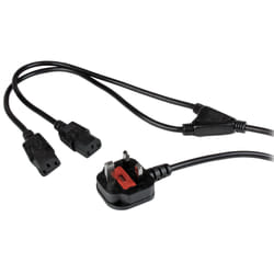 StarTech.com PXT101YUK câble électrique Noir 2 m BS 1363 Coupleur 2 x C13