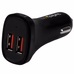 StarTech.com Chargeur de voiture USB à 2 ports - Haute puissance (24 W/4,8 A) - Noir, Auto, Allume-cigare, 5 V, Noir