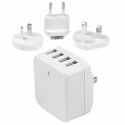 StarTech.com Chargeur mural USB à 4 ports - (34 W/6,8 A) - Chargeur de voyage international - Blanc, Intérieure, Secteur, 5 V ...