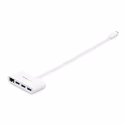 StarTech.com Hub USB-C à 3 ports avec Gigabit Ethernet - USB 3.0 (5Gbps) - USB-C vers 3x USB-A - Blanc