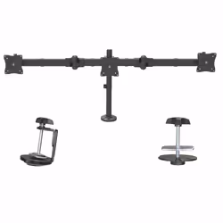 StarTech.com Support de Bureau Bras Triple pour Moniteur - Support VESA 3 Écran jusqu'à 27" - Mât Articulé/Réglable - Inclinaison/Pivotement/Rotation de l'Écran - Pince de Bureau/Anneau - Vue supplémentaire 7