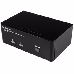 StarTech.com Switch KVM DisplayPort double affichage à 2 ports - 4K 60 Hz, 3840 x 2160 pixels, 4K Ultra HD, Noir