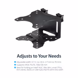 StarTech.com Support VESA pour Client Léger (jusqu'à 5kg) - Montage sous Bureau / Derrière Écran pour mini PC - Vue supplémentaire 10