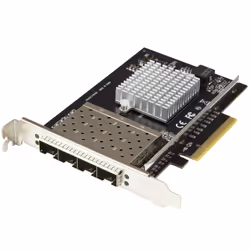 StarTech.com Carte réseau PCI Express pour serveur à 4 ports SFP+ 10 Gigabit Ethernet - Chipset Intel XL710, Interne, Avec fi ...