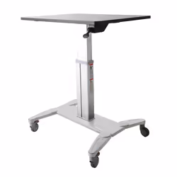 StarTech.com Poste de travail debout mobile, Noir, Argent, 750 - 1150 mm, 4 roue(s), 50 kg, CE, 24 kg