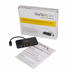 StarTech.com Hub USB 3.0 3 Ports avec Gigabit Ethernet et Alimentation Passthrough 60W - USB-C vers 3 x USB-A (USB 3.0 SuperSpeed 5Gbps) - Hub Adaptateur USB 3.2 Gen 1 Type-C - Vue supplémentaire 5