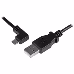 StarTech.com Câble USB vers Micro USB coudé à angle gauche de 50 cm - 0,25 mm² - M/M - Noir, 0,5 m, USB A, Micro-USB B, USB 2 ...