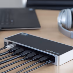 StarTech.com Station d'Accueil Double Écran 4K60Hz DisplayPort et HDMI - Dock USB-C et USB-A - Dock USB 3.0 pour PC Portables USB-C ou USB-A - 6x USB Type-A, GbE - USB 3.1 Gen 1 - Mac/Windows - Vue supplémentaire 7