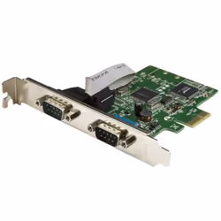 StarTech.com Carte PCI Express à 2 ports série DB9 RS232 - Adaptateur PCIe série avec UART 16C1050, PCIe, Série, Hauteur tota ...