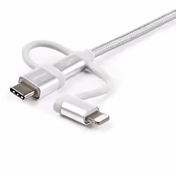 StarTech.com Câble multi chargeur USB de 1 m - Lightning USB-C Micro-B - Tressé - Vue supplémentaire 4