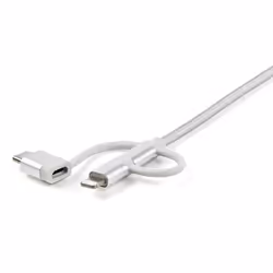 StarTech.com Câble multi chargeur USB de 1 m - Lightning USB-C Micro-B - Tressé - Vue supplémentaire 7