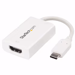 StarTech.com Adaptateur vidéo USB-C vers HDMI avec USB Power Delivery - M/F - 4K 60 Hz - Blanc, USB Type-C, Sortie HDMI, 3840 ...