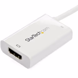 StarTech.com Adaptateur vidéo USB-C vers HDMI avec USB Power Delivery - M/F - 4K 60 Hz - Blanc