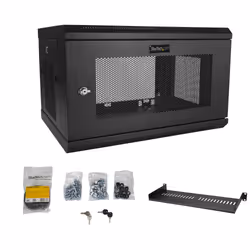 StarTech.com Armoire Réseau Murale à 2 Montants 6U avec Étagère 1U, Armoire Serveur Murale 19" à Charnières pour Équipement IT/AV/Électronique/Ordinateur, Armoire Rack Ventilée Flexible - Vue supplémentaire 7