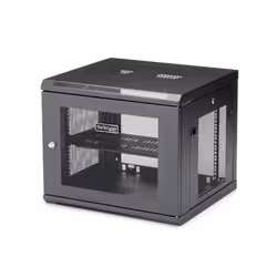 StarTech.com RK920WALM, Rack monté sur le mur, 9U, 90 kg, Gestion optimisée des câbles, 21 kg, Noir