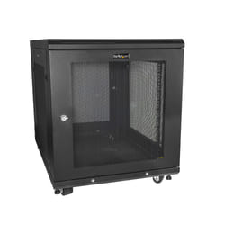 StarTech.com Armoire Rack pour Serveur 12U 19" - Profondeur Réglable (5-76,2cm/2-30") pour Équipement Réseau avec Roulettes, Gestion de Câbles, Étagère et Verrouillage Dell PowerEdge HP ProLiant ThinkServer