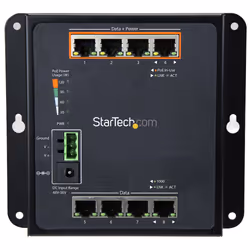 StarTech.com Switch Gigabit Ethernet géré à 8 ports (4 PoE+) - Fixation murale et accès en façade