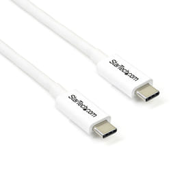 StarTech.com Câble Thunderbolt 3 de 2 m - 20 Gb/s - Compatible Thunderbolt, USB et DisplayPort - Blanc