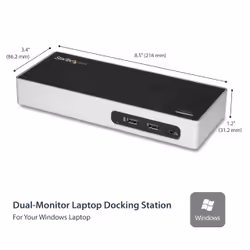 StarTech.com Station d'Accueil USB 3.0 à Double Écran - Dock Universel Type-A pour PC/Ordinateur Portable avec HDMI et DVI/VGA - Hub USB 3.1 Gen 1 5Gbps à 6 Ports, Gbe, Audio - Windows & Mac