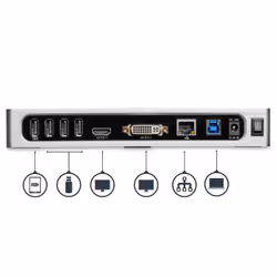 StarTech.com Station d'Accueil USB 3.0 à Double Écran - Dock Universel Type-A pour PC/Ordinateur Portable avec HDMI et DVI/VGA - Hub USB 3.1 Gen 1 5Gbps à 6 Ports, Gbe, Audio - Windows & Mac - Vue supplémentaire 5