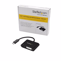 StarTech.com Adaptateur USB-C vers DVI - Convertisseur d'Écran Vidéo 1080p USB Type-C vers DVI-D Single Link avec Chargement - 60W PD Pass-Through - Compatible Thunderbolt 3 - Noir