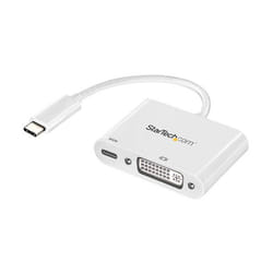StarTech.com Adaptateur USB-C vers DVI - Convertisseur d'Écran Vidéo 1080p USB Type-C vers DVI-D Single Link avec Chargement - 60W PD Pass-Through - Compatible Thunderbolt 3 - Blanc